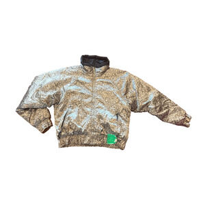 Edelweiss Metallic Gold Black Rose Ski Jacket Wms Sz Medium Vtg Park City Lift